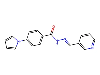 N-(pyridin-3-ylmethylideneamino)-4-pyrrol-1-ylbenzamide structure