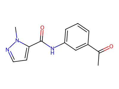 N-(3-acetylphenyl)-1-methyl-1H-pyrazole-5-carboxamide structure