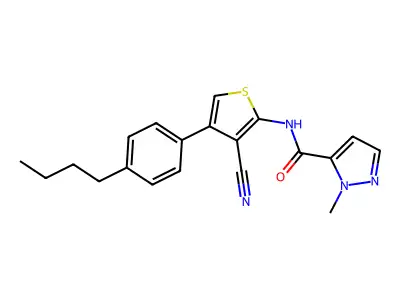 1H-Pyrazole-5-carboxamide, N-[4-(4-butylphenyl)-3-cyano-2-thienyl]-1-methyl- structure