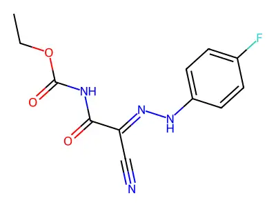 ethyl N-[2-cyano-2-[(4-fluorophenyl)hydrazinylidene]acetyl]carbamate structure