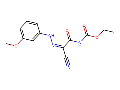 ethyl N-{cyano[2-(3-methoxyphenyl)hydrazin-1-ylidene]carbonyl}carbamate structure