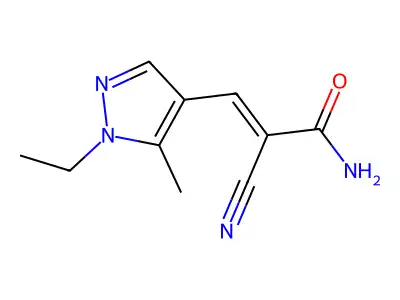 2-Propenamide, 2-cyano-3-(1-ethyl-5-methyl-1H-pyrazol-4-YL)- structure