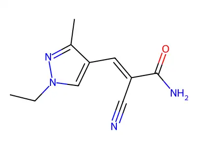 2-Propenamide, 2-cyano-3-(1-ethyl-3-methyl-1H-pyrazol-4-YL)- structure