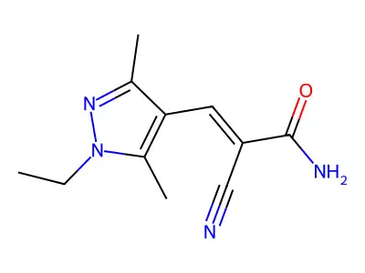 2-Propenamide, 2-cyano-3-(1-ethyl-3,5-dimethyl-1H-pyrazol-4-YL)- structure