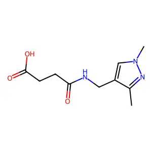 4-{[(1,3-dimethyl-1H-pyrazol-4-yl)methyl]amino}-4-oxobutanoic acid structure