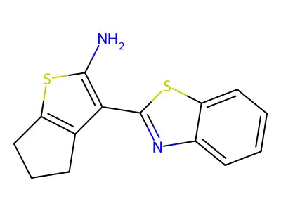 3-(1,3-benzothiazol-2-yl)-4H,5H,6H-cyclopenta[b]thiophen-2-amine structure