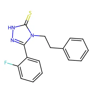 5-(2-fluorophenyl)-4-(2-phenylethyl)-4H-1,2,4-triazole-3-thiol structure