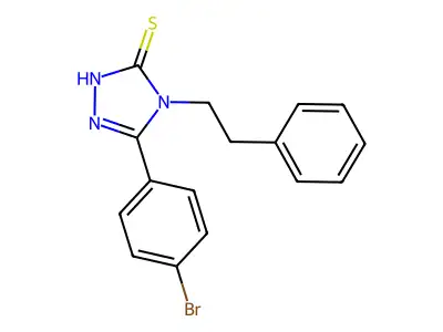 5-(4-bromophenyl)-4-(2-phenylethyl)-4H-1,2,4-triazole-3-thiol structure