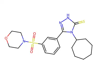 4-cycloheptyl-5-[3-(morpholine-4-sulfonyl)phenyl]-4H-1,2,4-triazole-3-thiol structure
