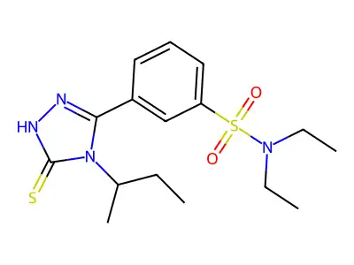 3-(4-(sec-Butyl)-5-mercapto-4H-1,2,4-triazol-3-yl)-N,N-diethylbenzenesulfonamide structure