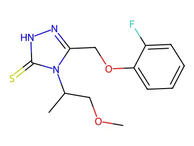 5-(2-fluorophenoxymethyl)-4-(1-methoxypropan-2-yl)-4H-1,2,4-triazole-3-thiol structure