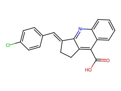 3-(4-Chloro-benzylidene)-2,3-dihydro-1H-cyclopenta[b]quinoline-9-carboxylic acid structure