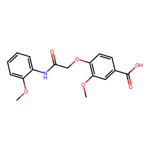 3-Methoxy-4-{[(2-methoxyphenyl)carbamoyl]methoxy}benzoic acid structure