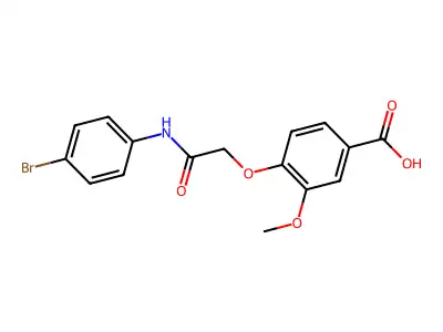 4-{[(4-Bromophenyl)carbamoyl]methoxy}-3-methoxybenzoic acid structure
