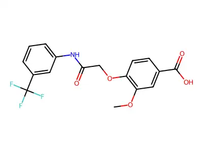 3-Methoxy-4-({[3-(trifluoromethyl)phenyl]carbamoyl}methoxy)benzoic acid structure