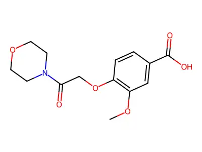 3-Methoxy-4-[2-(morpholin-4-yl)-2-oxoethoxy]benzoic acid structure