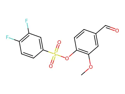 (4-Formyl-2-methoxyphenyl) 3,4-difluorobenzenesulfonate structure