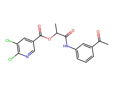 1-[(3-Acetylphenyl)carbamoyl]ethyl 5,6-dichloropyridine-3-carboxylate structure