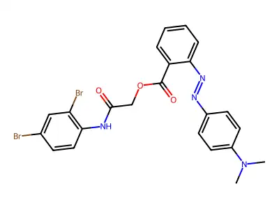 (2,4-dibromophenyl)carbamoylmethyl 2-(4-dimethylaminophenyl)diazenylbenzoate structure