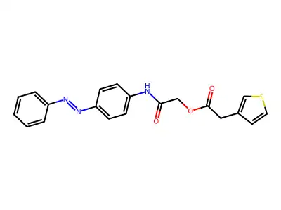 3-Thiopheneacetic acid, 2-oxo-2-[[4-(2-phenyldiazenyl)phenyl]amino]ethyl ester structure