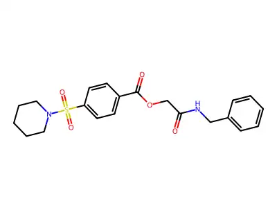[2-(Benzylamino)-2-oxoethyl] 4-piperidin-1-ylsulfonylbenzoate structure