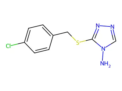 3-(((4-chlorophenyl)methyl)sulfanyl)-4H-1,2,4-triazol-4-amine structure
