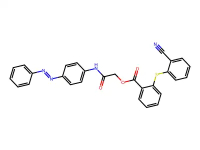 (4-phenyldiazenylphenyl)carbamoylmethyl 2-(2-cyanophenyl)sulfanylbenzoate structure