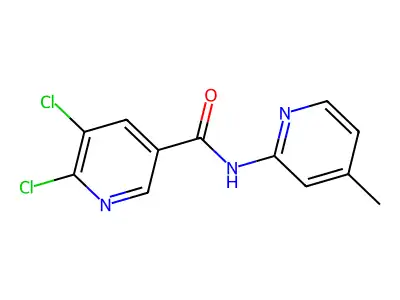 5,6-dichloro-N-(4-methylpyridin-2-yl)pyridine-3-carboxamide structure