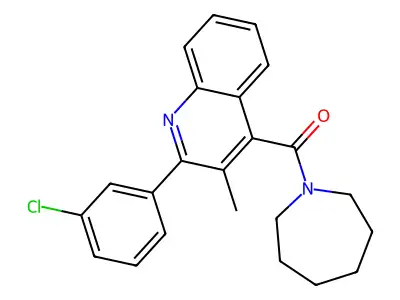 Azepan-1-yl-[2-(3-chlorophenyl)-3-methylquinolin-4-yl]methanone structure