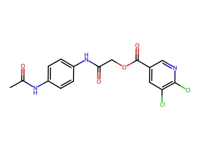 [(4-Acetamidophenyl)carbamoyl]methyl 5,6-dichloropyridine-3-carboxylate structure