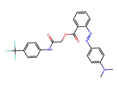 Benzoic acid, 2-[2-[4-(dimethylamino)phenyl]diazenyl]-, 2-oxo-2-[[4-(trifluoromethyl)phenyl]amino]ethyl ester structure