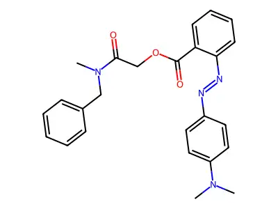 (benzyl-methyl-carbamoyl)methyl 2-(4-dimethylaminophenyl)diazenylbenzoate structure