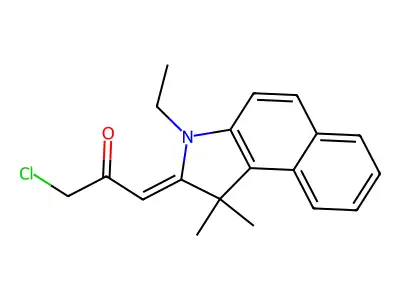 1-chloro-3-[(2E)-3-ethyl-1,1-dimethyl-1H,2H,3H-benzo[e]indol-2-ylidene]propan-2-one structure
