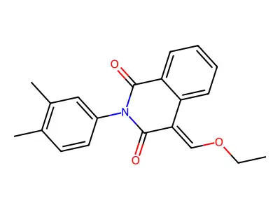 2-(3,4-dimethylphenyl)-4-(ethoxymethylidene)-1,2,3,4-tetrahydroisoquinoline-1,3-dione structure