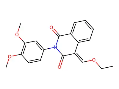 2-(3,4-dimethoxyphenyl)-4-(ethoxymethylidene)-1,2,3,4-tetrahydroisoquinoline-1,3-dione structure