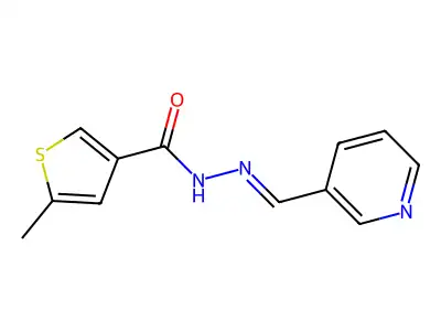 5-methyl-N-(pyridin-3-ylmethylideneamino)thiophene-3-carboxamide structure