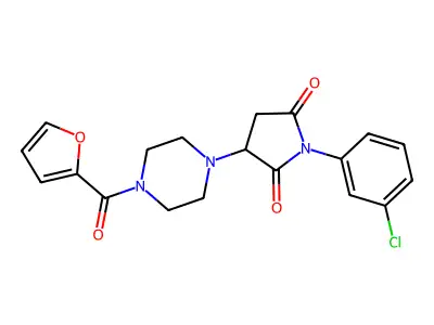 1-(3-Chlorophenyl)-3-[4-(furan-2-carbonyl)piperazin-1-yl]pyrrolidine-2,5-dione structure