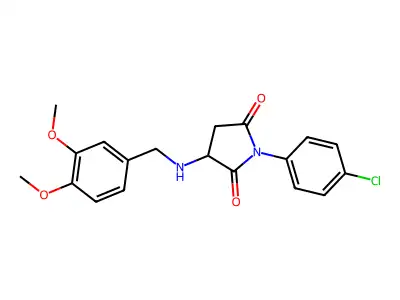 1-(4-Chlorophenyl)-3-[(3,4-dimethoxybenzyl)amino]pyrrolidine-2,5-dione structure