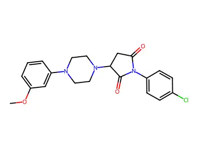 1-(4-Chlorophenyl)-3-[4-(3-methoxyphenyl)piperazin-1-yl]pyrrolidine-2,5-dione structure