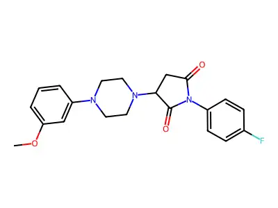 1-(4-Fluorophenyl)-3-[4-(3-methoxyphenyl)piperazin-1-yl]pyrrolidine-2,5-dione structure