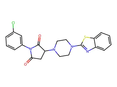 3-[4-(1,3-benzothiazol-2-yl)piperazin-1-yl]-1-(3-chlorophenyl)pyrrolidine-2,5-dione structure