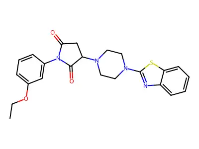3-[4-(1,3-benzothiazol-2-yl)piperazin-1-yl]-1-(3-ethoxyphenyl)pyrrolidine-2,5-dione structure