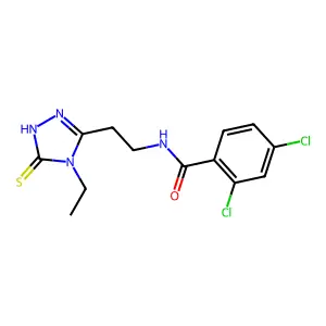 2,4-dichloro-N-[2-(4-ethyl-5-sulfanyl-4H-1,2,4-triazol-3-yl)ethyl]benzamide structure