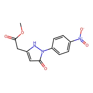 methyl [5-hydroxy-1-(4-nitrophenyl)-1H-pyrazol-3-yl]acetate structure