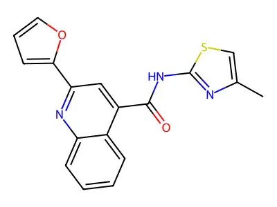 2-(furan-2-yl)-N-(4-methyl-1,3-thiazol-2-yl)quinoline-4-carboxamide structure