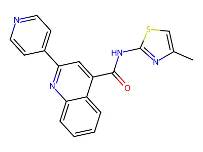 N-(4-methyl-1,3-thiazol-2-yl)-2-(pyridin-4-yl)quinoline-4-carboxamide structure