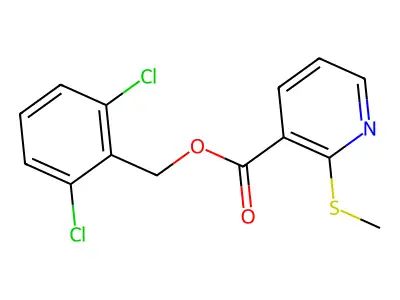 (2,6-Dichlorophenyl)methyl 2-(methylsulfanyl)pyridine-3-carboxylate structure