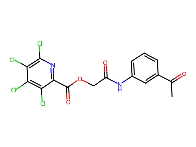 [(3-Acetylphenyl)carbamoyl]methyl 3,4,5,6-tetrachloropyridine-2-carboxylate structure