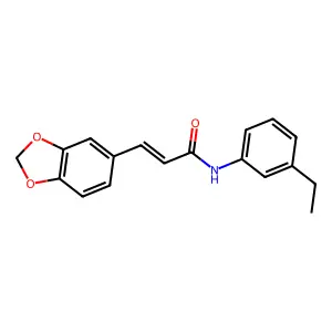 (E)-3-(1,3-benzodioxol-5-yl)-N-(3-ethylphenyl)prop-2-enamide structure