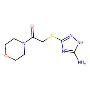 2-((5-amino-4H-1,2,4-triazol-3-yl)thio)-1-morpholinoethanone structure